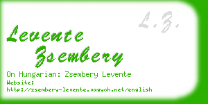 levente zsembery business card